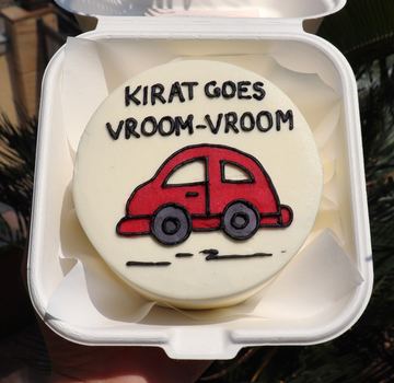 Claro Bakehouse car-themed bento cake, Delhi